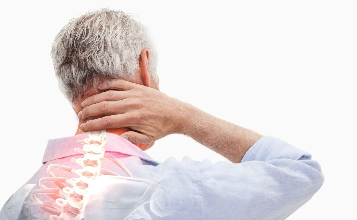 Nackenschmerzen bei einem Mann mit Osteochondrose